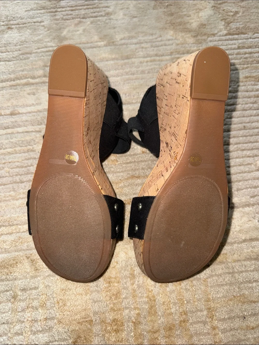 Black Cork Wedge Sandals Lucky Brand